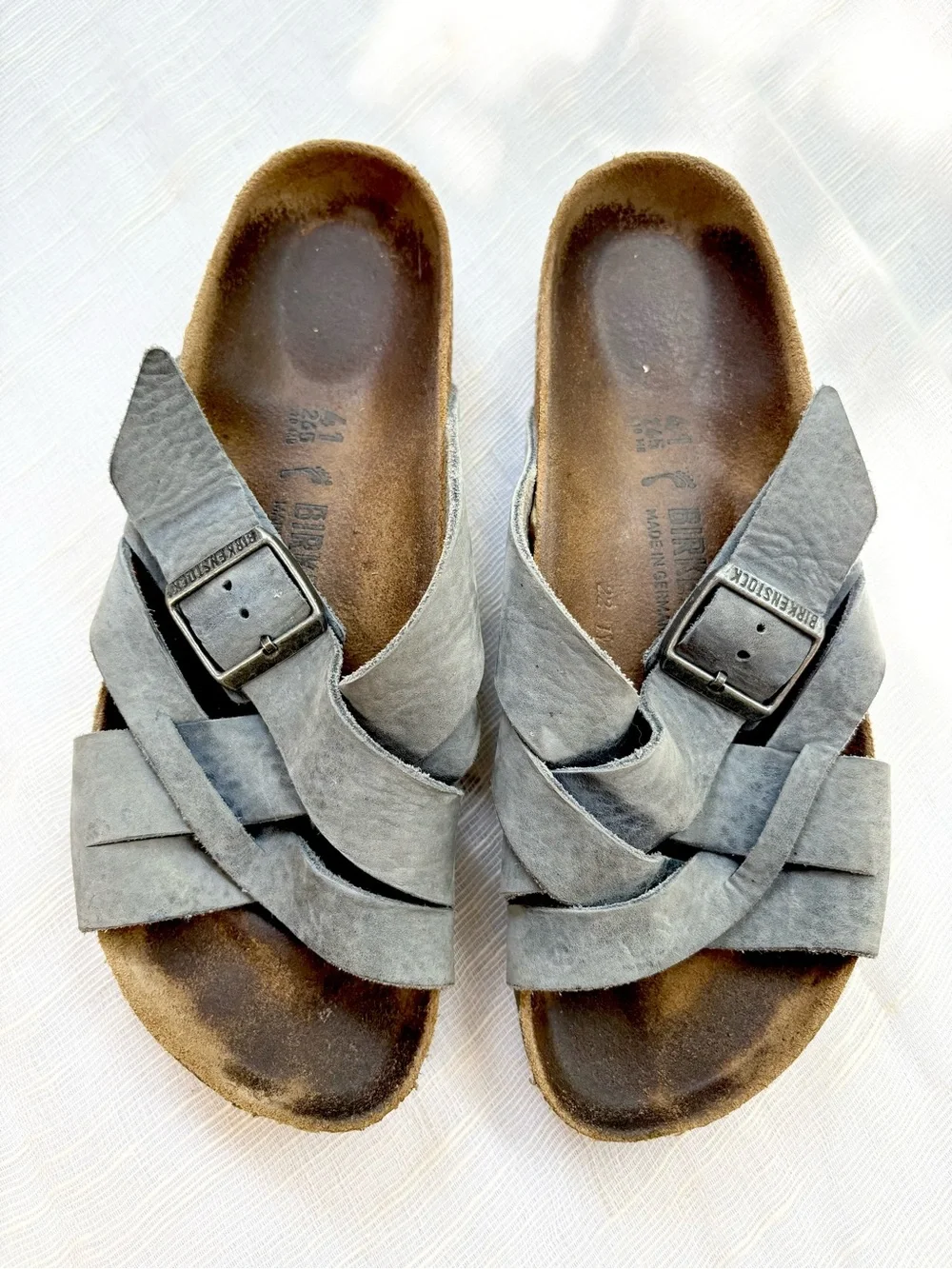 Birkenstock Siena Oiled Blue Leather Sandals EU 41 US 10-10.5 Regular Fit